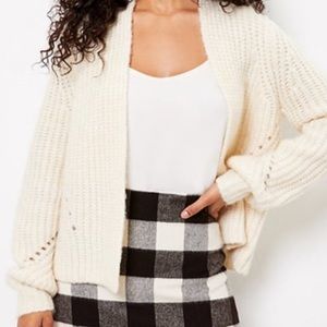 NWT LOFT Ivory Knit Cropped Cardigan size Medium